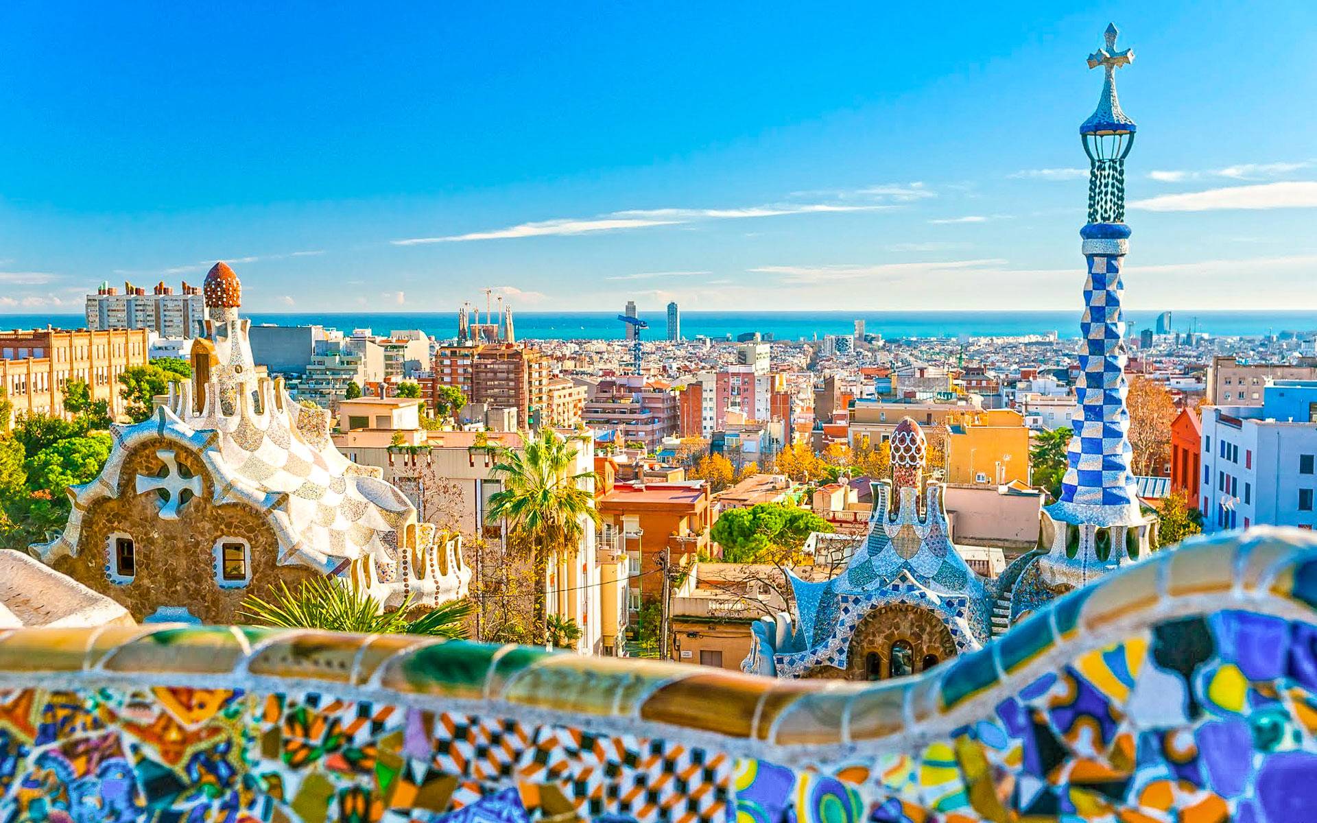 Mosaïques du Park Güell à Barcelone
